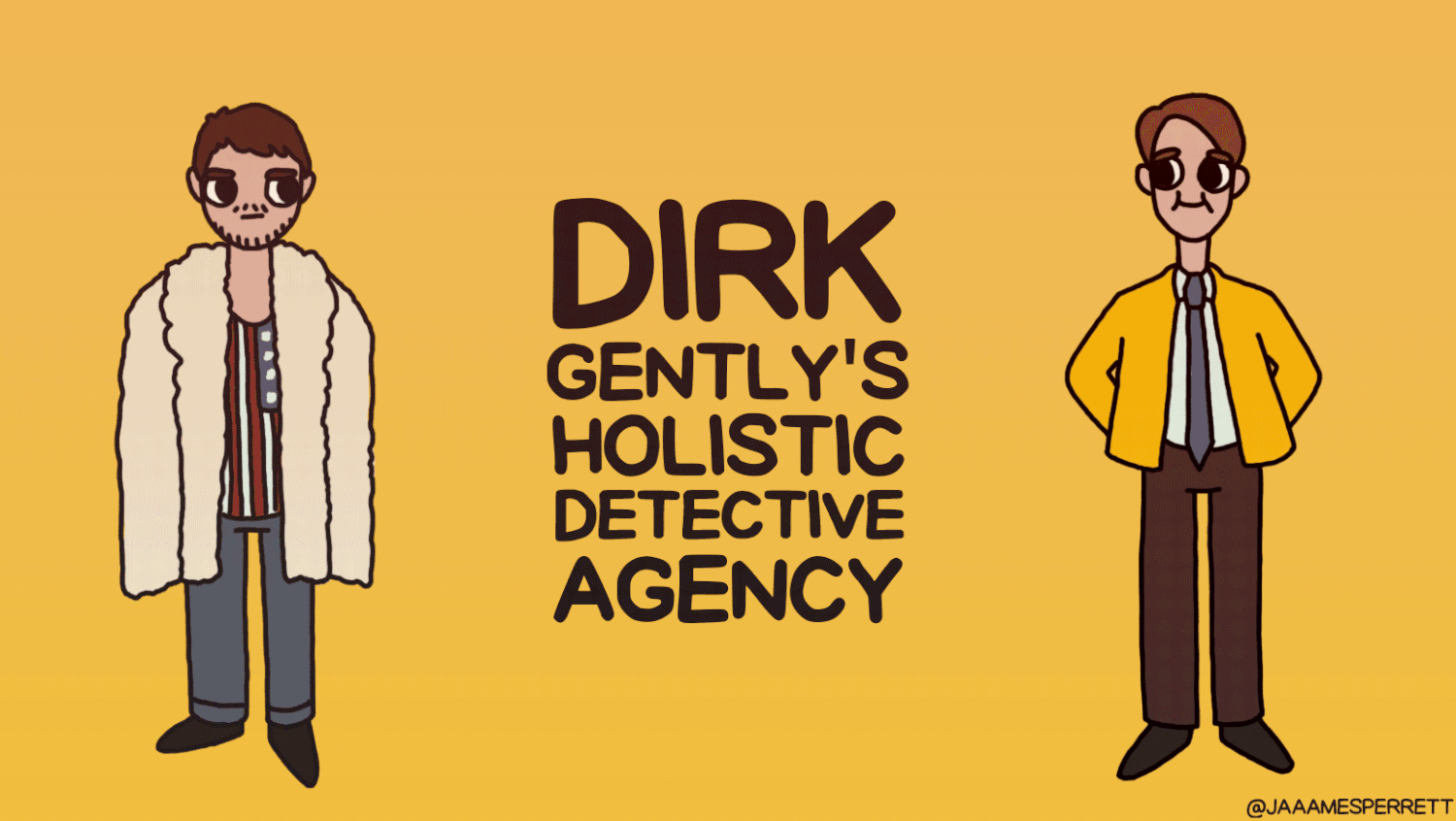 Gif sobre una de las nuevas series de Netflix, Dirk Gently's Detective Holistic Agency, estrenada a finales de 2016. Crédito @jaaamesperrett