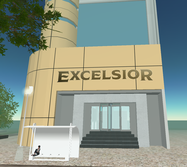 Oficinas de Excélsior en Second Life, en julio de 2007.