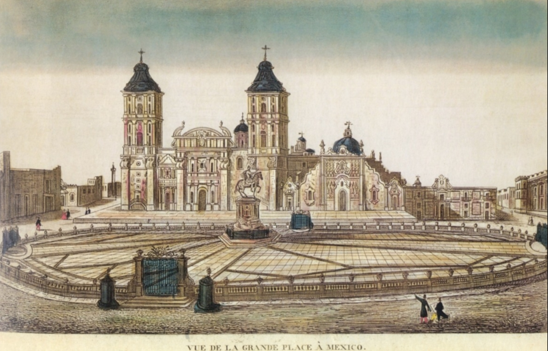 Zócalo de la Ciudad de México. Vue de la Grande Place a Mexico, 1797-1815.