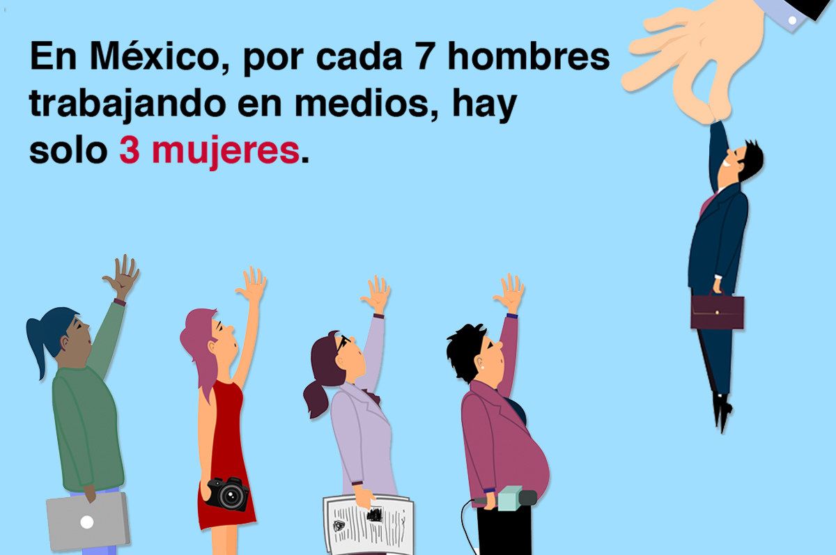 Así se discrimina a las mujeres en la industria de medios en México.