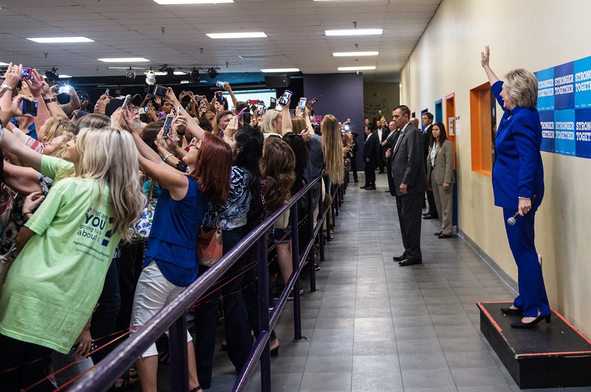 Hillary Clinton. Massive selfie, from Barbara Kinney.
