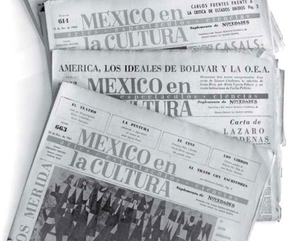 Portadas de México en la Cultura, suplemento cultural editado por Fernando Benítez.