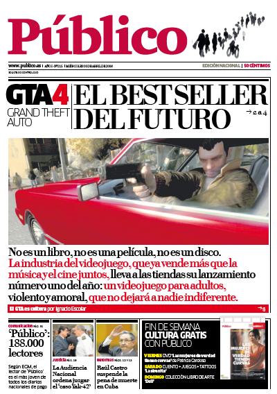 La portada de Público, de Madrid, con GTA.