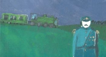 Portada de la novela Los relámpagos de agosto (1964), de Jorge Ibargüengoitia, con una pintura de Joy Laville.