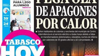 Portada del periódico Tabasco Hoy, que produce el Grupo Editorial Acuario.