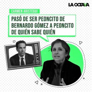 Carmen Aristegui, en una campaña publicitaria de La Octava, el canal de televisión propiedad de Grupo Radio Centro.