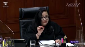 La ministra Piña Ramos, en la sesión de la Corte del 25 de abril. Foto: SCJN
