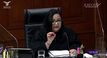 La ministra Piña Ramos, en la sesión de la Corte del 25 de abril. Foto: SCJN