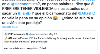 Tuit de Ricardo Salinas Pliego, contra las críticas al Fan ID.