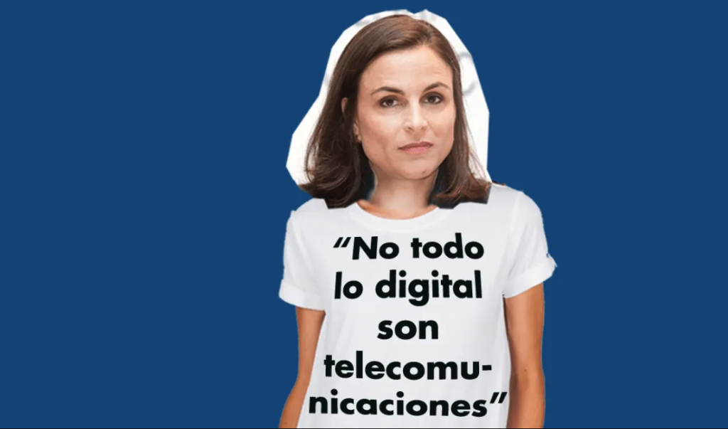 La excomisionada presidenta de la Cofece, Jana Palacios, en un collage de 2020 original de Nayelly Tenorio.