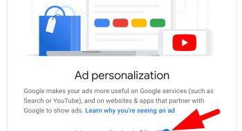 Corre a https://adssettings.google.com/ y desactiva de inmediato la personalización de anuncios de Google.