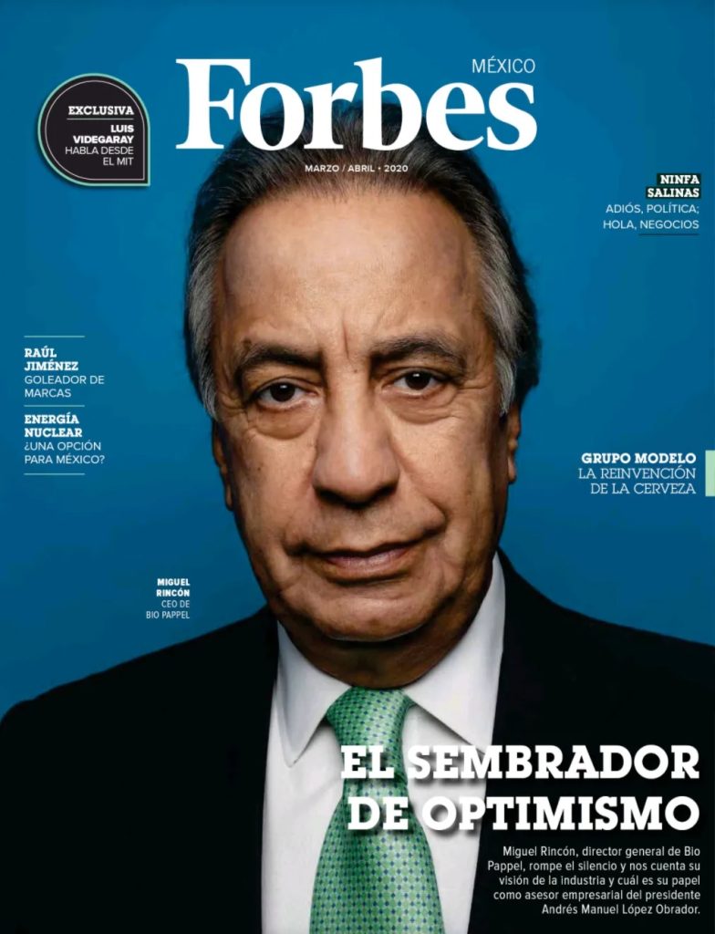 Portada de Forbes para marzo de 2020, con Miguel Rincón Arredondo, "El sembrador de optimismo".