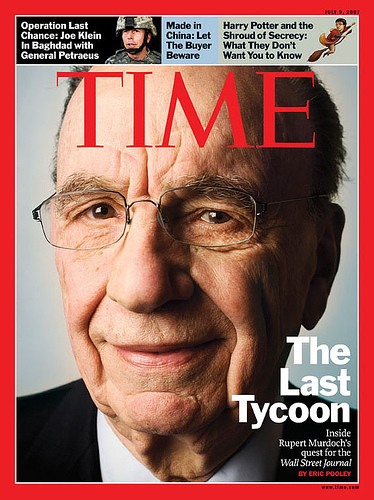 Portada de la revista Time de 2007, cuando Murdoch compró el periódico The Wall Street Journal.