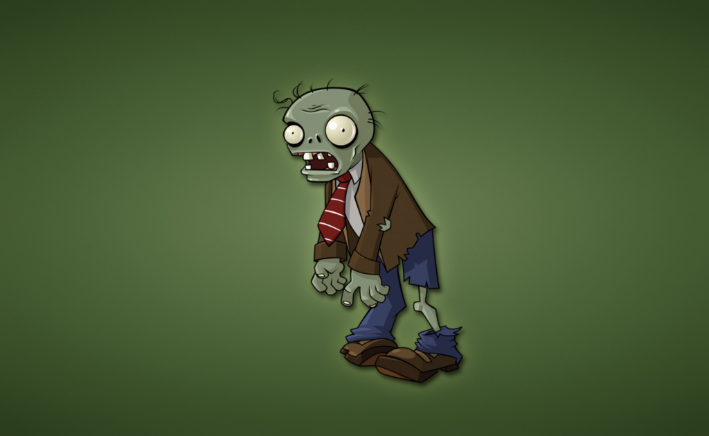 Zombie con corbata, original del videojuego Plants vs. Zombies de PopCap Games.