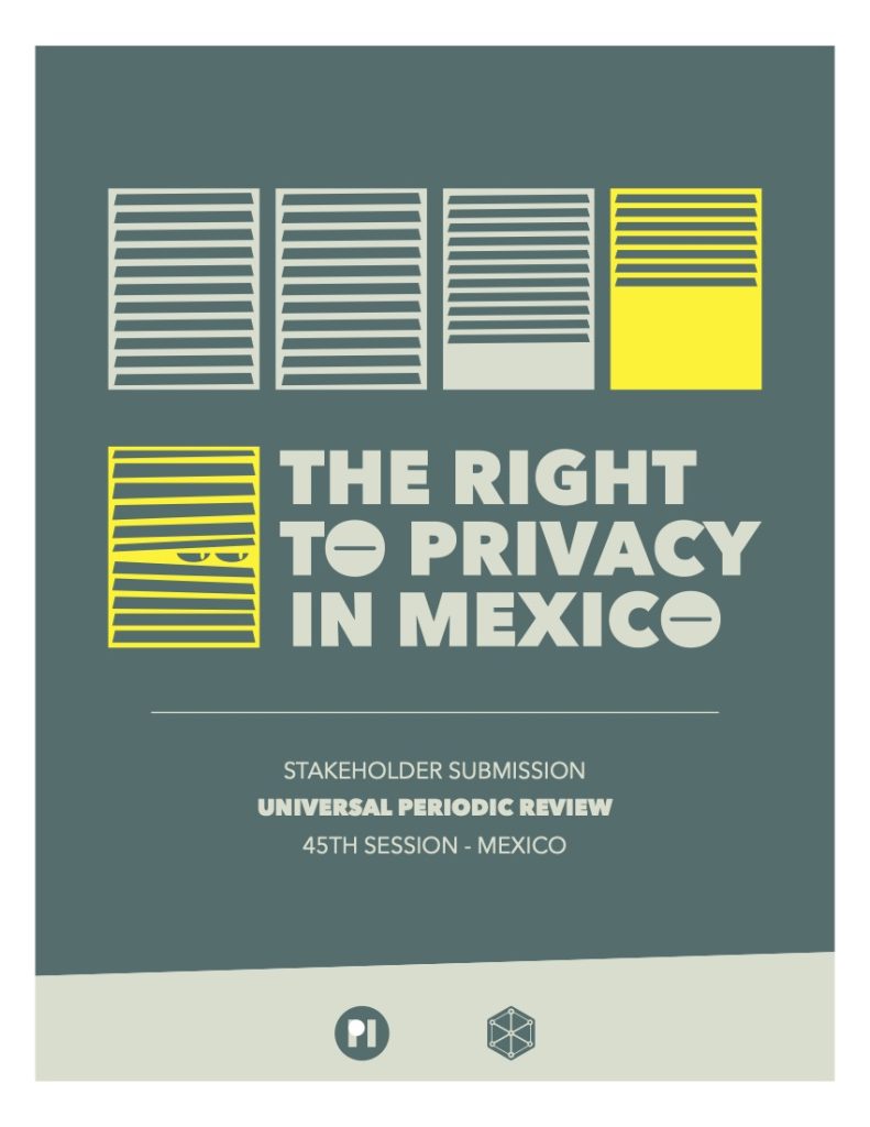 Portada del informe The Right to Privacy in México, de las organizaciones R3D y Privacy International (2023).