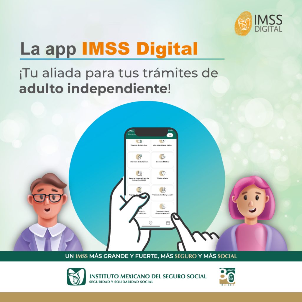 Promocional en X (antes Twitter) de la app IMSS Digital.