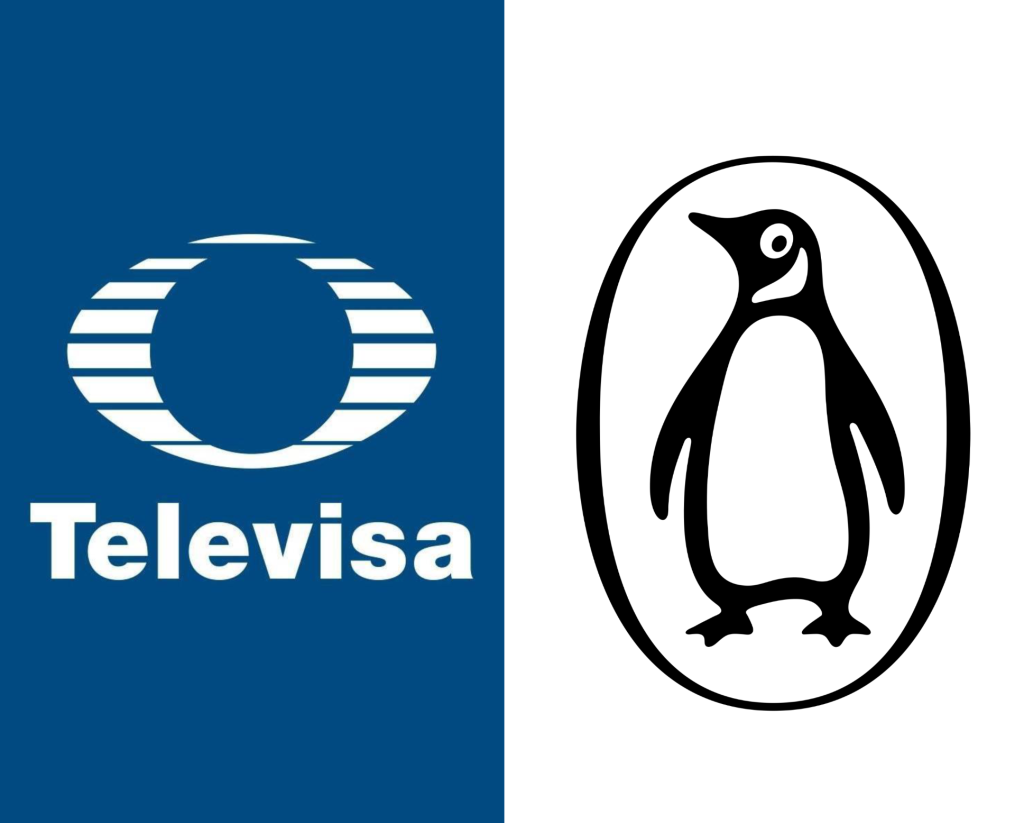 Logotipos de Televisa y de la editorial Penguin Random House.