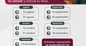 Nuevas fechas para el registro de teléfonos móviles con CURP difundidas por la Comisión Reguladora de Telecomunicaciones el 25 de junio de 2026 https://www.gob.mx/crt/prensa/crt-anuncia-calendario-y-fechas-limite-para-registro-de-lineas