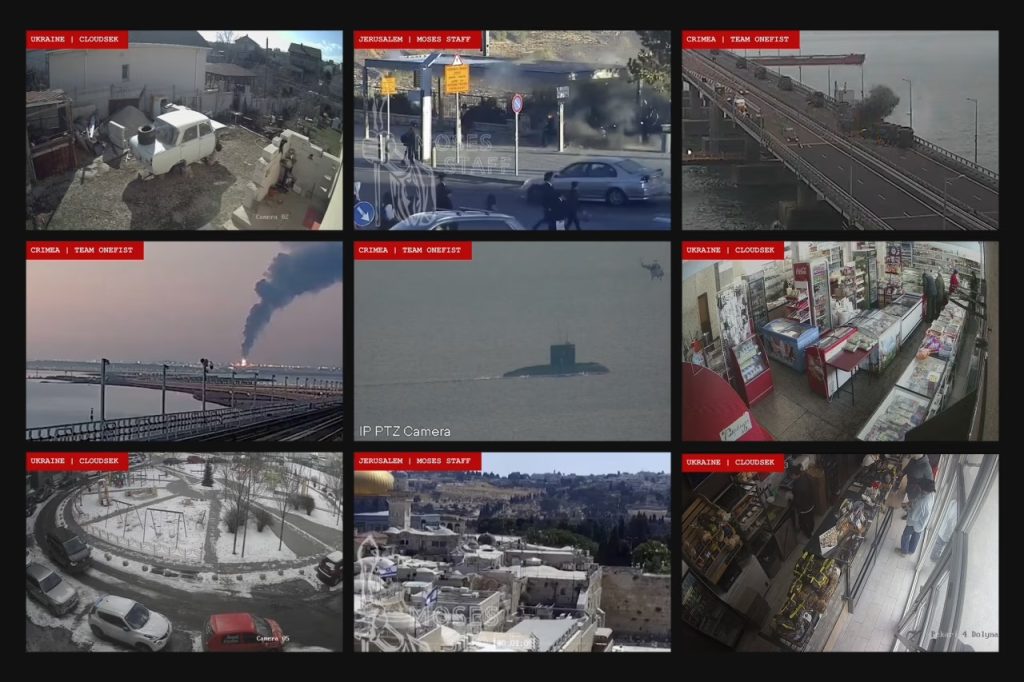 Cámaras en Ucrania, Jerusalén y Crimea: “binoculares virtuales”, según el WSJ. https://www.wsj.com/tech/cybersecurity/video-cameras-webcams-hacked-war-b00b8a24?mod=article_inline